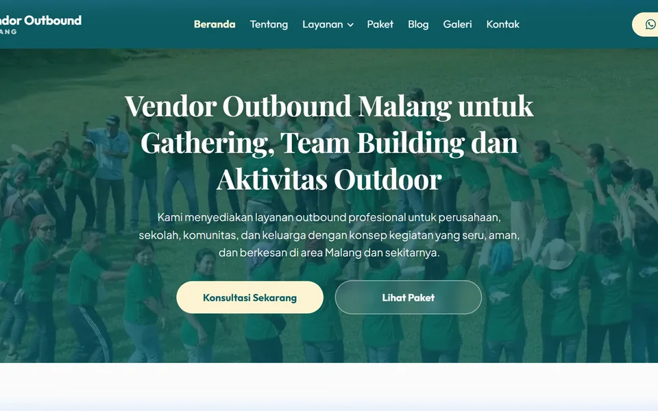 Landing Page Vendor Outbound Malang